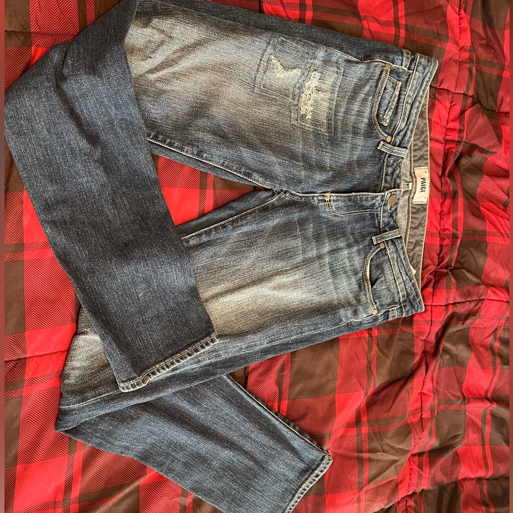 PAIGE Blue Straight Leg Pants